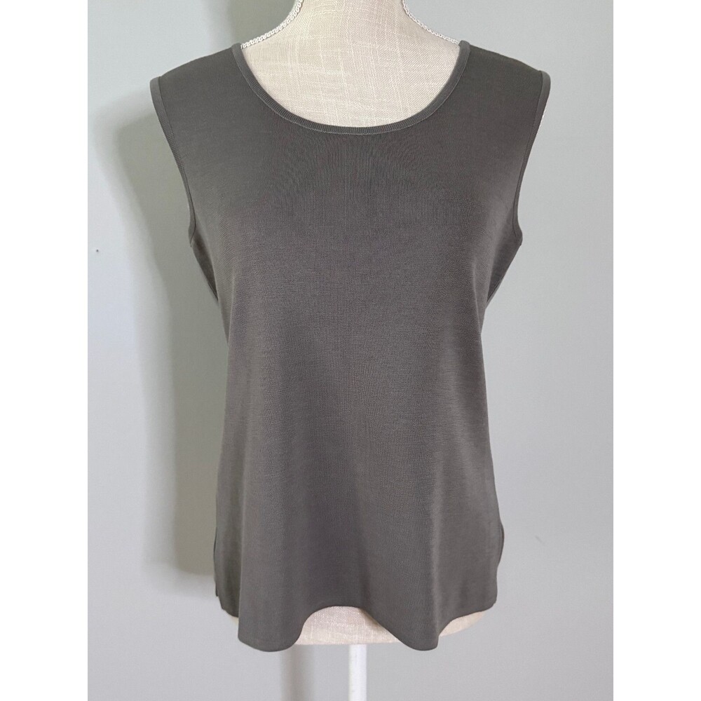 Misook Women's Gray‎ Sleeveless Blouse Size PS Minimalistic Workwear Business